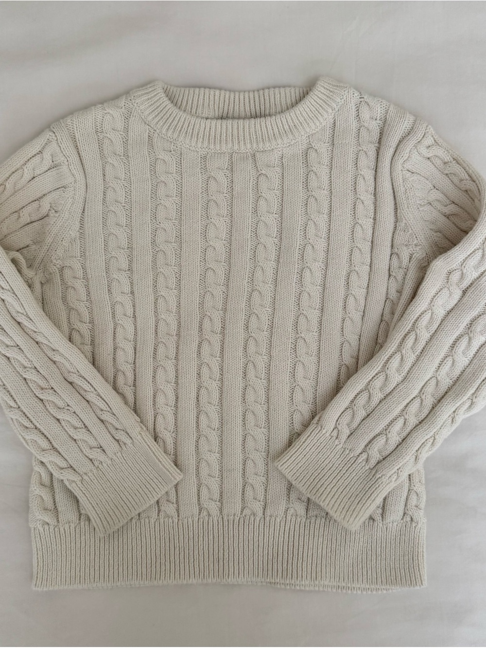 GAP Cable Knit Crewneck Sweater - Cream